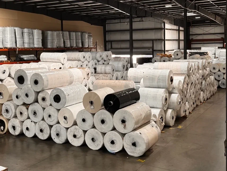 Greenhouse plastic master rolls stocked for larger commercial orders